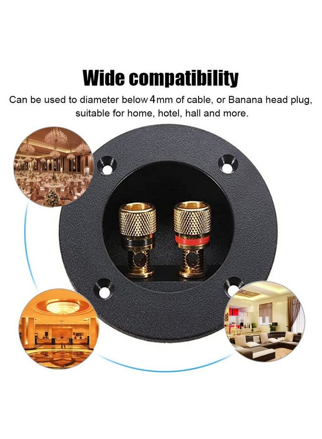 BLUECELL 1 Pair 3-Inch Double Binding Round Gold Plate Push Spring Loaded Jacks Speaker Box Terminal Cup - Image 4