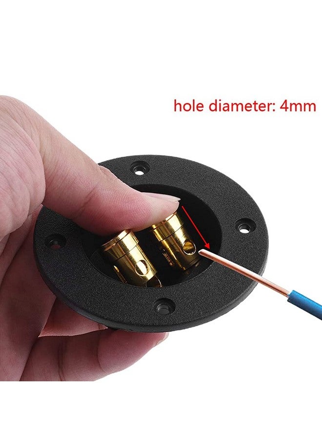 BLUECELL 1 Pair 3-Inch Double Binding Round Gold Plate Push Spring Loaded Jacks Speaker Box Terminal Cup - Image 5