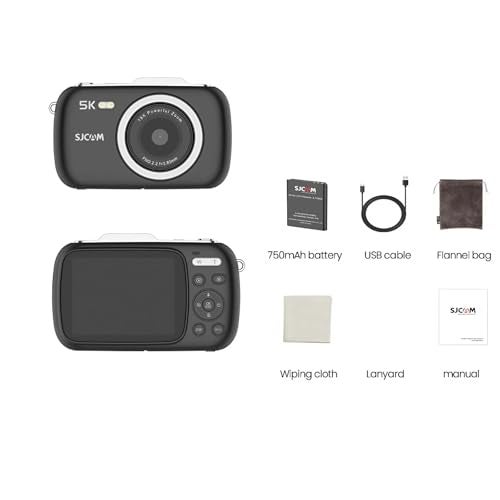 SJCAM ZV100 5K 80MP Digital Camera | 18X Digital Zoom with 5 Preset Modes, 750mAh Digital Point and Shoot Camera for Vlogging Beginners (Black) - Image 4