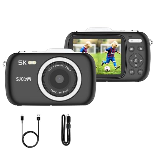 SJCAM ZV100 5K 80MP Digital Camera | 18X Digital Zoom with 5 Preset Modes, 750mAh Digital Point and Shoot Camera for Vlogging Beginners (Black) - Image 1
