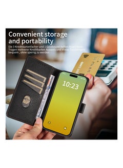 Royee Compatible with iPhone 15 Pro Max Wallet Case with Card Holder and Wrist Strap Wallet Flip Cover for iPhone 15 Pro Max 6.7inch, Black  - Image 5