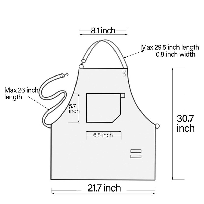 Tobyan No-Tie Canvas Apron Heavy-Duty 16OZ Work Apron with Front Pocket Extra Long Straps Adjustable Mâ€“XXL - Image 4