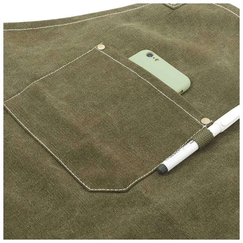 Tobyan No-Tie Canvas Apron Heavy-Duty 16OZ Work Apron with Front Pocket Extra Long Straps Adjustable Mâ€“XXL - Image 5