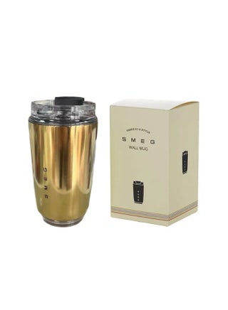 SMEG Retro Watanabe Gold 320ml Double-Walled Vacuum Stainless Steel Insulated Mug 360° Leak-Proof Car Travel Portable Coffee Cup One-Click Direct Drinking Hot and Cold Dual-Use Four Options Available - view 2
