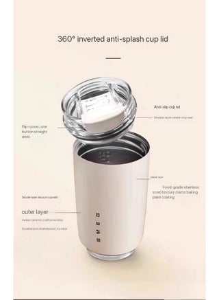 SMEG Retro Watanabe Gold 320ml Double-Walled Vacuum Stainless Steel Insulated Mug 360° Leak-Proof Car Travel Portable Coffee Cup One-Click Direct Drinking Hot and Cold Dual-Use Four Options Available - view 5