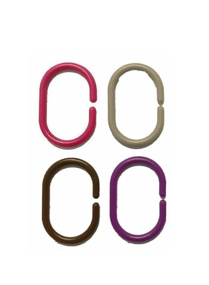 ARVIX 35501 Shower Curtain Rings – Pack of 12 Durable, Rust-Resistant Multi-colour Hooks - Image 1