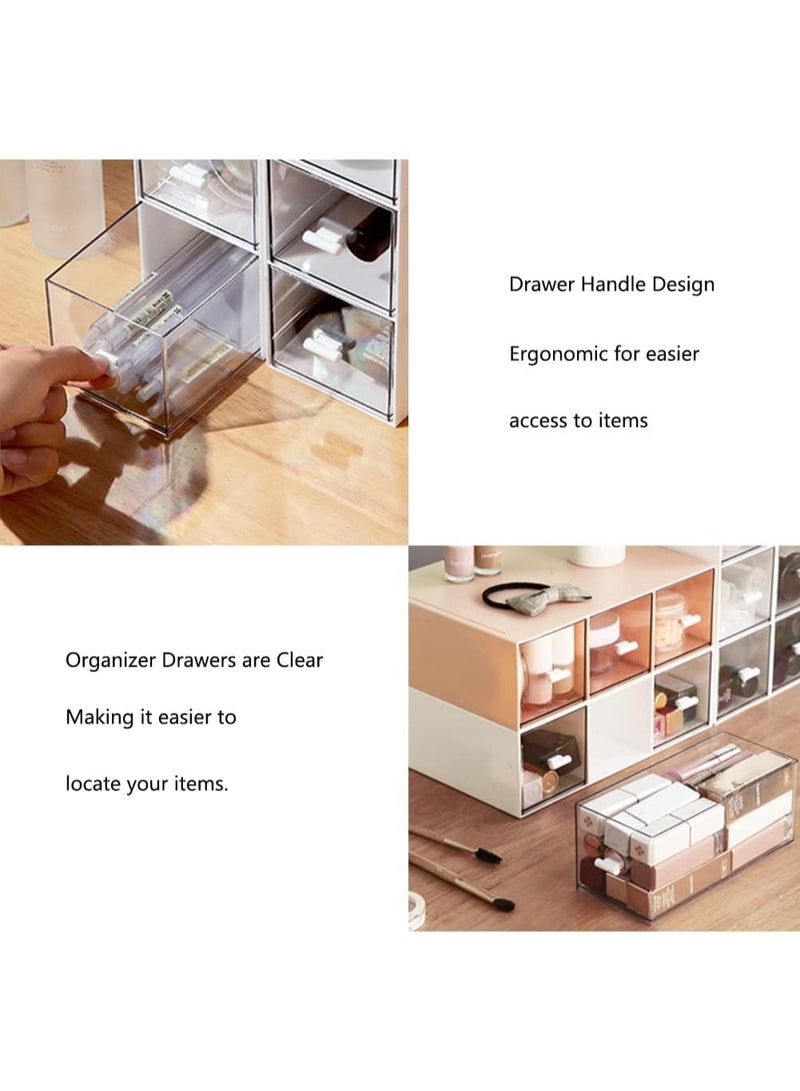 DUNISO Drawer-Style Desktop Storage Box With 3 Compartments, Tea Storage Box, Plastic Stackable, Transparent Drawer, Cosmetics Storage, Coffee, Tea, Sugar Bag Storage Rack - Image 4