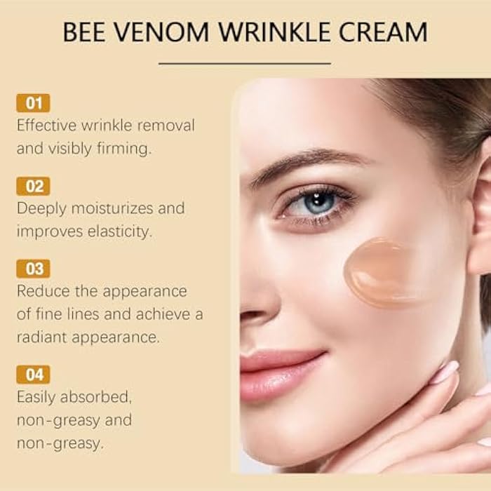 FYEBOO Bee Venom Moisturiser Cream Wrinkle Removal & Firming, Anti-Aging Eye & Face Bee Venom Skin Treatment Cream (2 Packs, 0.71Oz) - Image 3