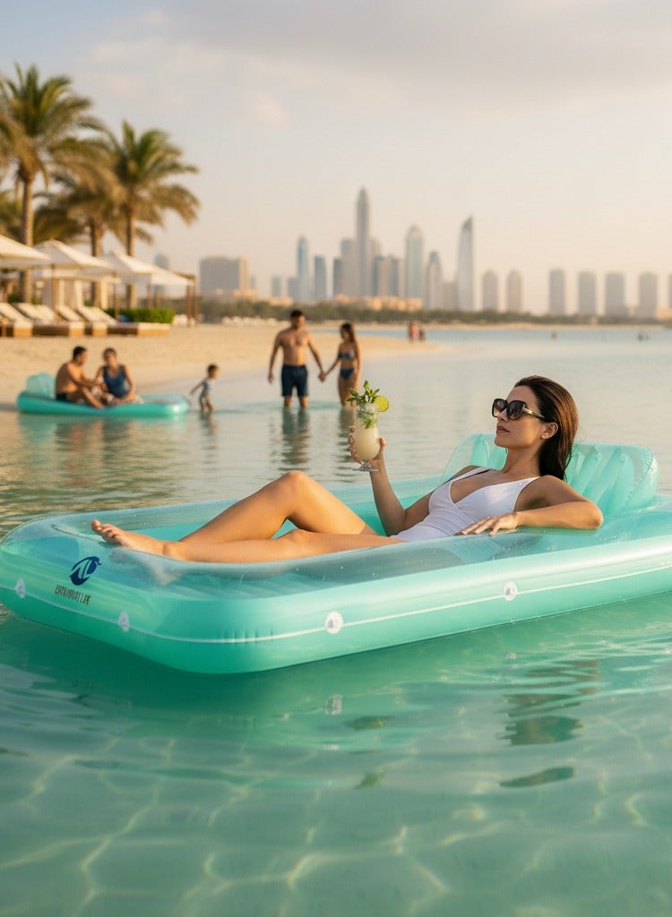 Adventure Lab Inflatable Pool Lounge Float with Pillow – Comfortable Inflatable Pool Float and Inflatable Pool Bed for Adults, Portable Pool Float Bed Adult and Floaty for Pool & Beach - Image 4