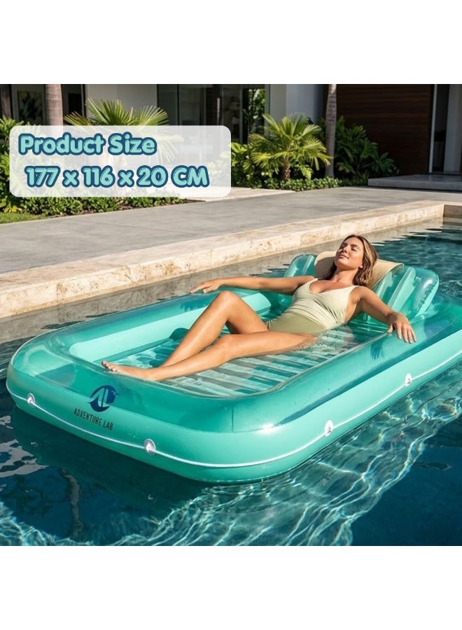 Adventure Lab Inflatable Tanning Pool Lounge Float with Pillow – 70” Suntan Pool Float, Personal Sunbathing Lounger for Adults, Large Inflatable Pool Raft for Swimming Pool, Beach & Summer Relaxation - Image 2