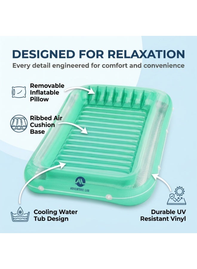 Adventure Lab Inflatable Tanning Pool Lounge Float with Removable Pillow – Large 200 x 135 cm Suntan Pool Float for Adults, Personal Cooling Pool Raft, Heavy-Duty UV Resistant Vinyl Lounger for Pool, Beach & Summer Relaxation - Image 5