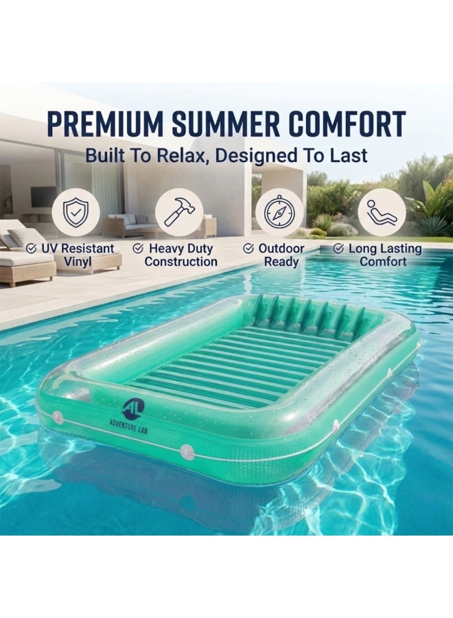 Adventure Lab Inflatable Tanning Pool Lounge Float with Removable Pillow – Large 200 x 135 cm Suntan Pool Float for Adults, Personal Cooling Pool Raft, Heavy-Duty UV Resistant Vinyl Lounger for Pool, Beach & Summer Relaxation - Image 3
