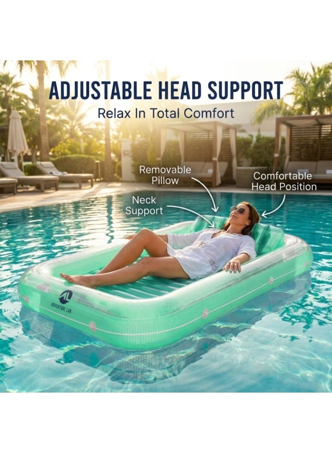 Adventure Lab Inflatable Tanning Pool Lounge Float with Removable Pillow – Large 200 x 135 cm Suntan Pool Float for Adults, Personal Cooling Pool Raft, Heavy-Duty UV Resistant Vinyl Lounger for Pool, Beach & Summer Relaxation - Image 4