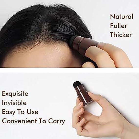 Senvox Natural Hairline Powder Waterproof Hair Filler for Thinning Hair Bald Spots Mushroom Head Applicator Instant Root TouchUp Hairline Concealer for Men Women Brown Pack of 3 - Image 3