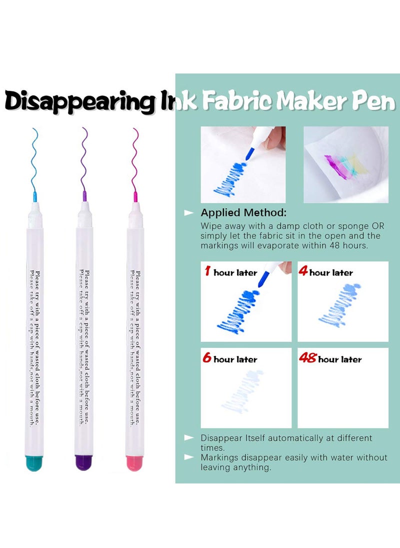 SUNSAR - 35 PCS Tailor's Chalk Kit with 10 Tailor's Chalk, 8 Sewing Marking Pencil ,6 Disappearing Fabric Marker Pen ,10 Multipurpose Sewing Clips and 1 Tape Measures - Image 1