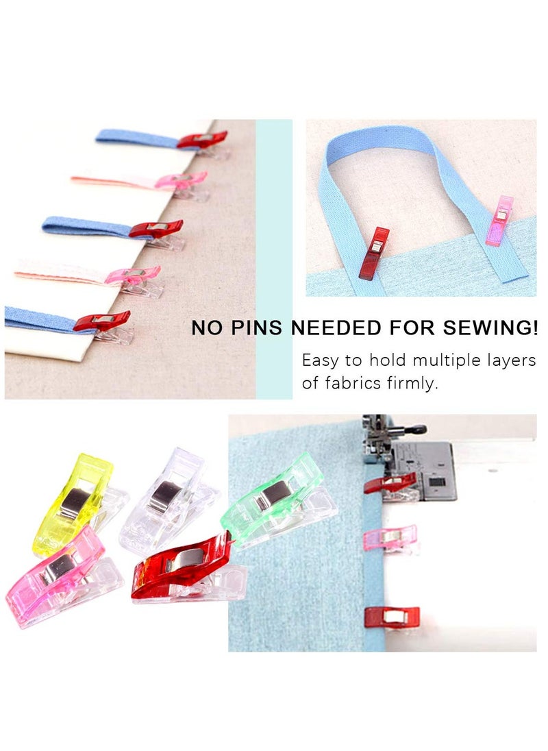SUNSAR - 35 PCS Tailor's Chalk Kit with 10 Tailor's Chalk, 8 Sewing Marking Pencil ,6 Disappearing Fabric Marker Pen ,10 Multipurpose Sewing Clips and 1 Tape Measures - Image 1