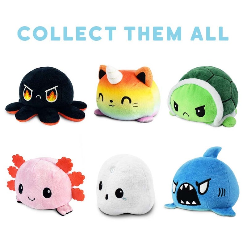 TeeTurtle تي تورتي - دمية القرش القابلة للعكس الأصلية - زرقاء - حيوانات محشوة حسية لطيفة تظهر مزاجك 3.5 بوصة - Image 4
