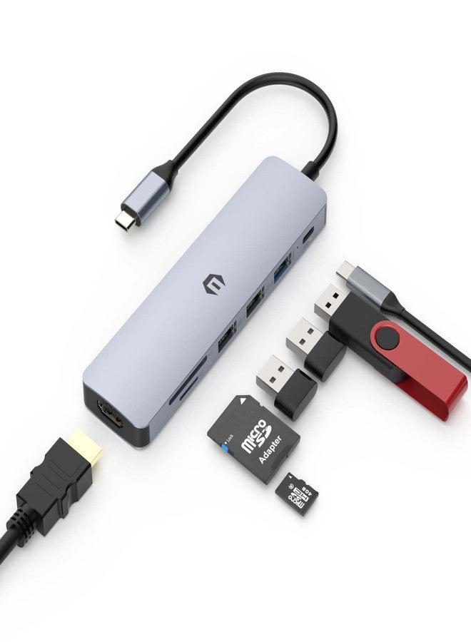 Totu USB C Hub,TOTU 7-in-1 Docking Station, Enabling Stunning 4K HDMI Visuals, Lightning-Fast 5Gbps File Transfers via 3 USB 3.0 Ports, SD/TF Read Card Access Dependable 100W PD Power Delivery Charging - Image 1