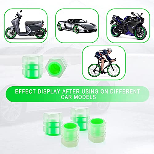Careflection || Luminous Wheels Cap Tire Valve Stem, Glow Luminous at Night, Air Caps Cover Fluorescent, Illuminated Auto Car Wheel Valve Stem Caps Cover for SUV, Motorcycles, Truck (4 PCS, Green) - Image 5