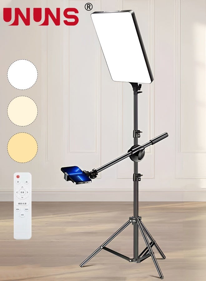LED Video Light,Photography Lighting with 19-inc Full-Screen Light 2.1m Adjustable Tripod Stand and Lighting Remote Control Overhead Selfie Stick for Video Recording, Portrait Collection,Live Steaming