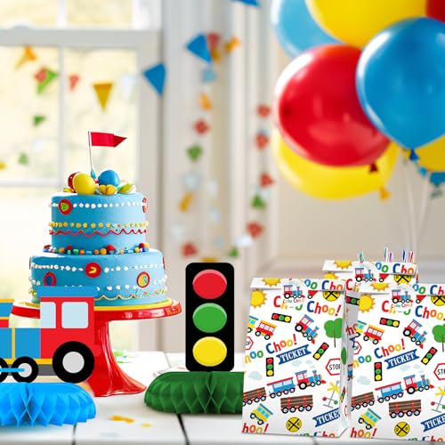 BonBeeDesign Train Party Favors Candy Bags with Stickers - Train Goodie Gift Treat Bags - Train Themed Birthday Party Supplies - Image 4