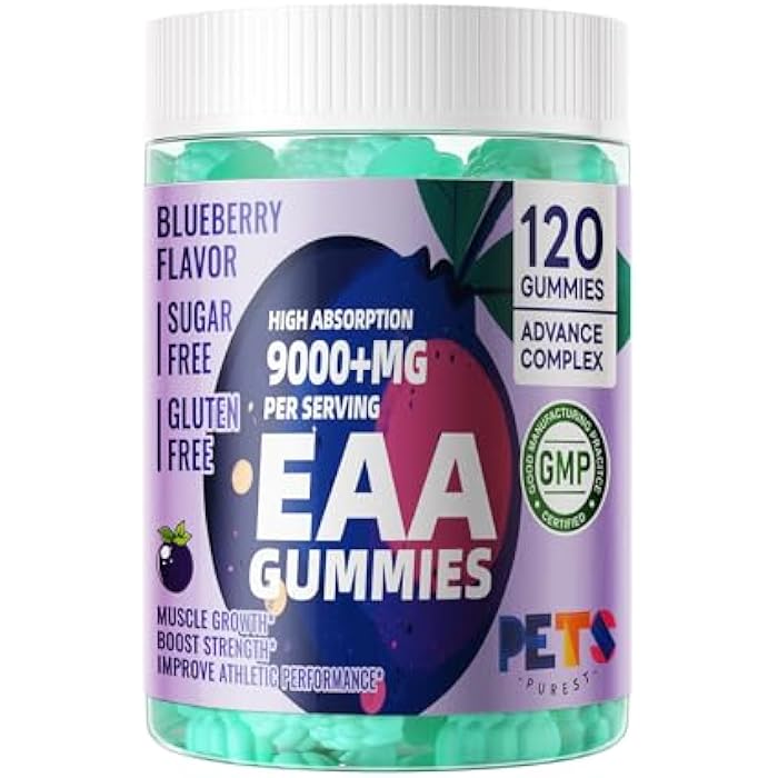 Pets Purest EAA Gummies 120 Gummies (Blueberry),Essential Amino Acids - All 9 Essential Aminos (EAA) and All Branched-Chain Aminos (BCAAs), Non-GMO, Gluten Free, Vegetarian Friendly - Image 2