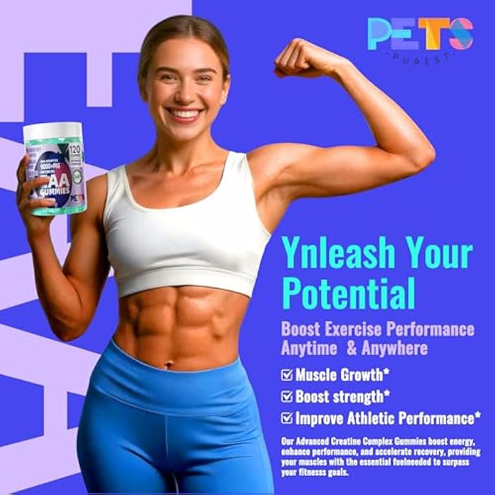 Pets Purest EAA Gummies 120 Gummies (Blueberry),Essential Amino Acids - All 9 Essential Aminos (EAA) and All Branched-Chain Aminos (BCAAs), Non-GMO, Gluten Free, Vegetarian Friendly - Image 4