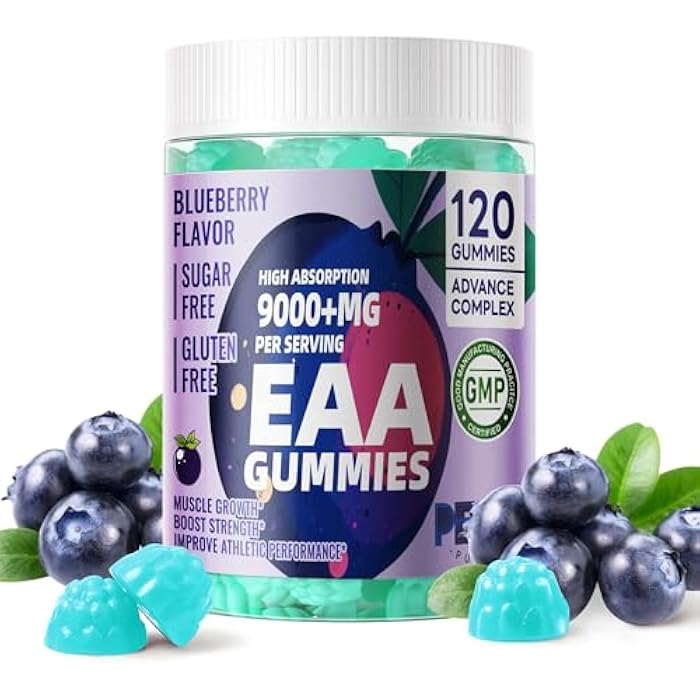Pets Purest EAA Gummies 120 Gummies (Blueberry),Essential Amino Acids - All 9 Essential Aminos (EAA) and All Branched-Chain Aminos (BCAAs), Non-GMO, Gluten Free, Vegetarian Friendly - Image 1
