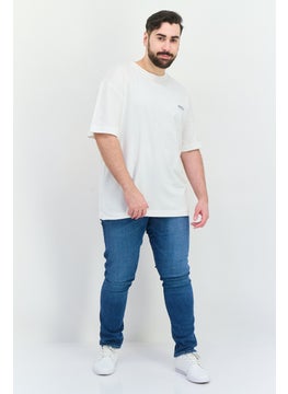 Jack Jones Men Crew Neck Short Sleeves Printed T-Shirt, White  - Image 4