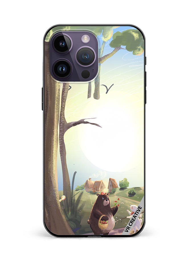 VR CREATIVE Protective Case Cover For Apple iPhone 15 Pro Max Bear And Rabbit Design Multicolour - Image 1