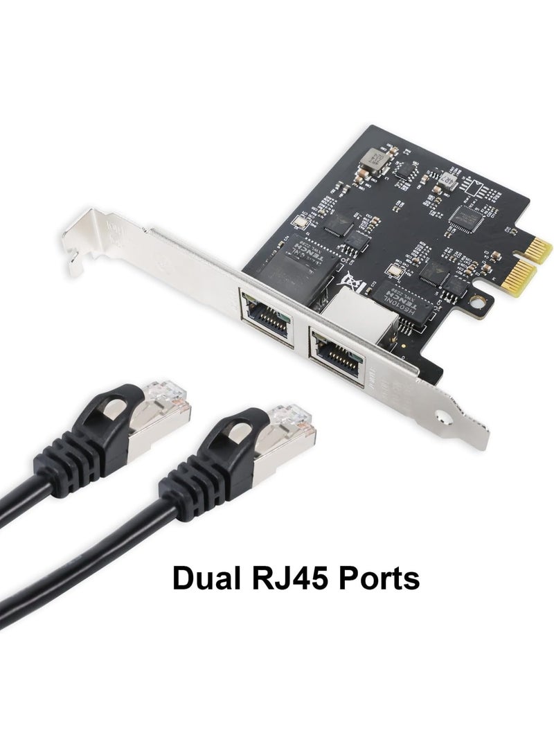 PCIe 2.5GbE Dual Port Network Card 2x RJ45 High Speed Ethernet Adapter 2.5G/1G LAN Expansion Card for Desktop PC Windows and Linux Support - Image 4
