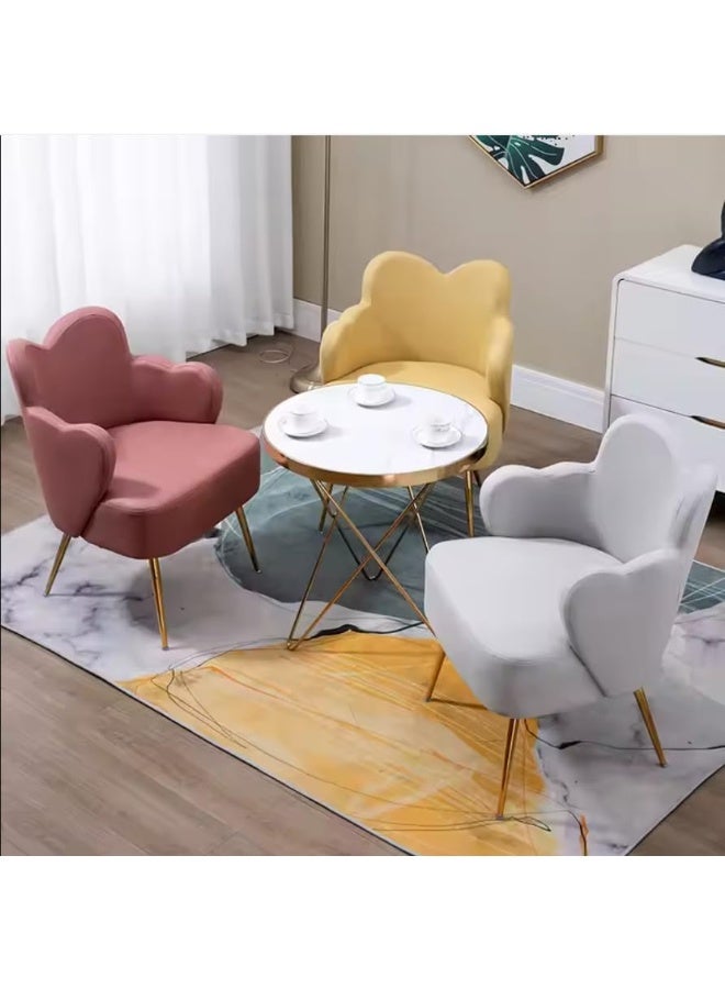 Poppins Home Cozy Fabric Single Lounge Chair â€“ Modern Sofa Chair for Balcony, Bedroom, Living Room & Hotel Spaces â€“ Cute Makeup Chair for Relaxing With High Back- Ideal Style & Comfort (Light Yellow) - Image 3