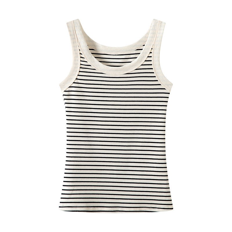 Women's Striped Sleeveless Cotton Tank Top - Image 5