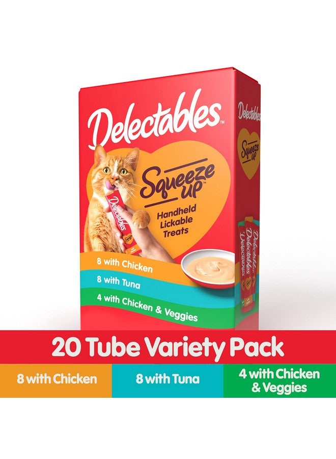 Hartz Delectables Squeeze Up Variety Pack, Creamy Squeezable Puree, Lickable Wet Cat Treats, Grain Free, No Added Fillers, No by-Products, No Added Preservatives, 0.5 Ounces Tube, 20 Tubes Total - Image 2