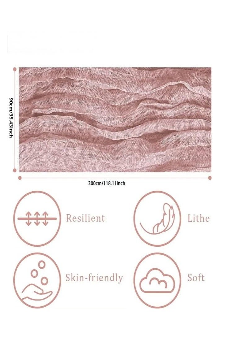 مفرش طاولة من القماش الجبني مقاس 35×118 بوصة مفرش طاولة من الشاش البوهيمي مفرش طاولة من القماش الجبني مفرش ريفي لحفلات الزفاف وحفلات استقبال المولود الجديد وحفلات الزفاف وحفلات أعياد الميلاد - Image 2