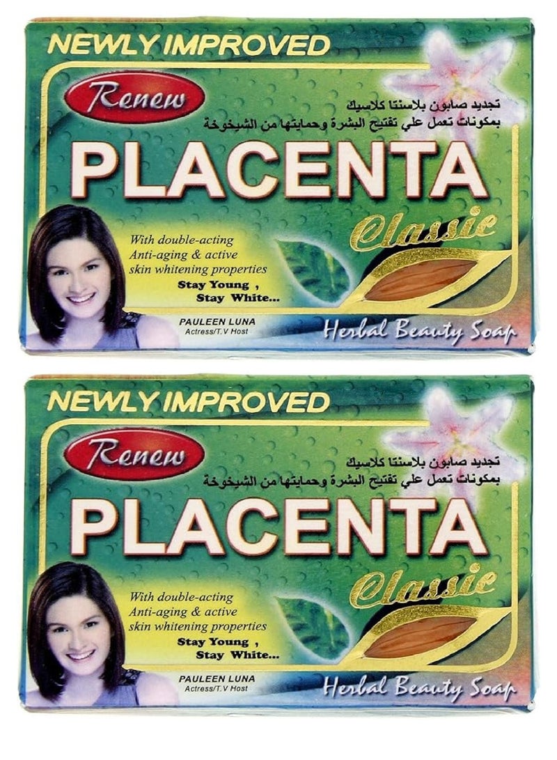 Renew 2 Pcs of Placenta Soap With double-acting Anti-aging & active skin Whitening Properties 2X135g2X 135g - Image 1