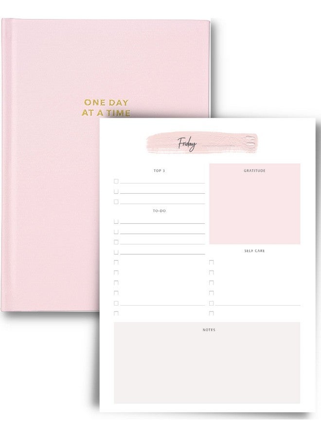 لامير مخطط ومفكرة يومية من لامار - منظم بدون تاريخ لمدة ستة أشهر - تحديد الأهداف، تتبع العادات، اقتباسات ملهمة - غلاف مقوى وردي، مقاس ورق A5 - Image 1