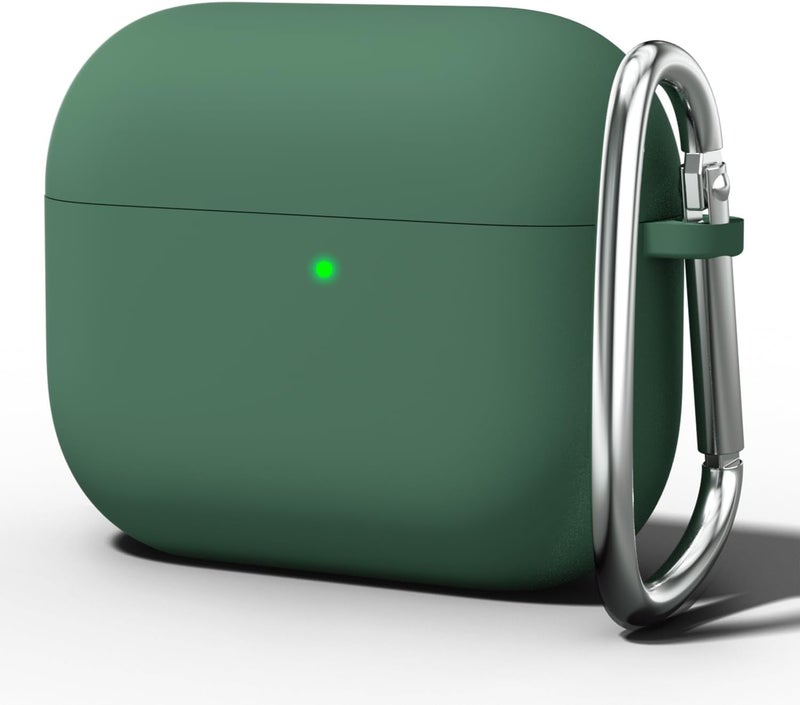 Meyaar for Apple AirPods 4 ​​​​​​​Case Cover with Keychain, Soft Skin Silicone Case Cover, Full Protective Case Cover Compatible with Apple AirPods 4 Case 2024 (Green) - Image 1