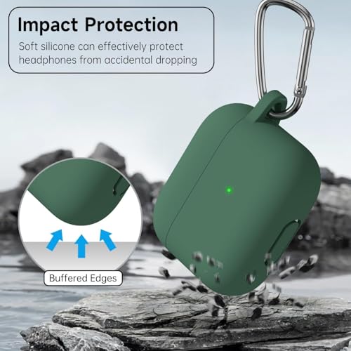 Meyaar for Apple AirPods 4 ​​​​​​​Case Cover with Keychain, Soft Skin Silicone Case Cover, Full Protective Case Cover Compatible with Apple AirPods 4 Case 2024 (Green) - Image 5