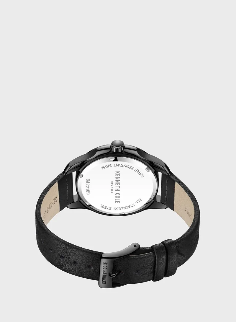 Kenneth Cole Leather Strap Analog Watch