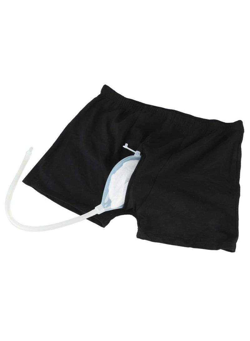 XiuWoo Wearable Men Urinal Bag, Elastic Waistband Reusable Portable Male Shorts Urinal Bag with 2Pcs 500ml Collection Urine Bag for Incontinence Elderly(M) - Image 3