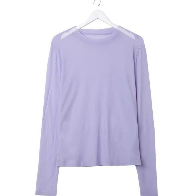 Thin Long-Sleeved Sun-Protective Shirt Women'S 2025 Ins Hyun-Style Mesh Base-Layer Shirt Women'S Ice Silk Inner T-Shirt - Image 1