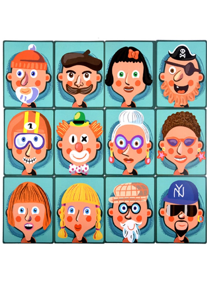 Children's Intelligence Character Five-dimensional Magnetic Puzzle Drawing Board Early Education Parent-child Game Puzzle Toy Wholesale-Color:Professional Dress-up - Image 3