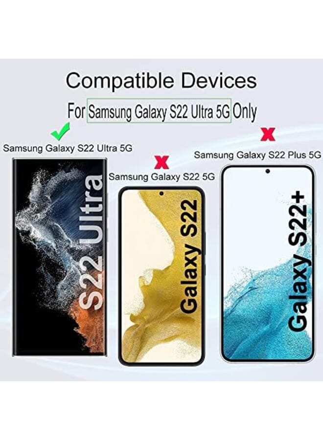 ايبيويند مجموعة مكونة من 2 واقي شاشة Samsung Galaxy S22 Ultra 5G مقاس 6.8 بوصة مع واقي عدسة الكاميرا وطبقة خلفية من ألياف الكربون خالية من الفقاعات بتقنية فيلم ذكي بنسبة 99% عالية الدقة سهلة التركيب - Image 2