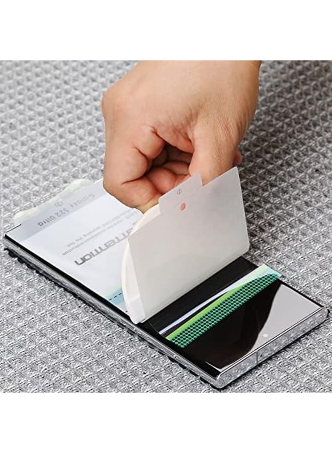 ايبيويند مجموعة مكونة من 2 واقي شاشة Samsung Galaxy S22 Ultra 5G مقاس 6.8 بوصة مع واقي عدسة الكاميرا وطبقة خلفية من ألياف الكربون خالية من الفقاعات بتقنية فيلم ذكي بنسبة 99% عالية الدقة سهلة التركيب - Image 4