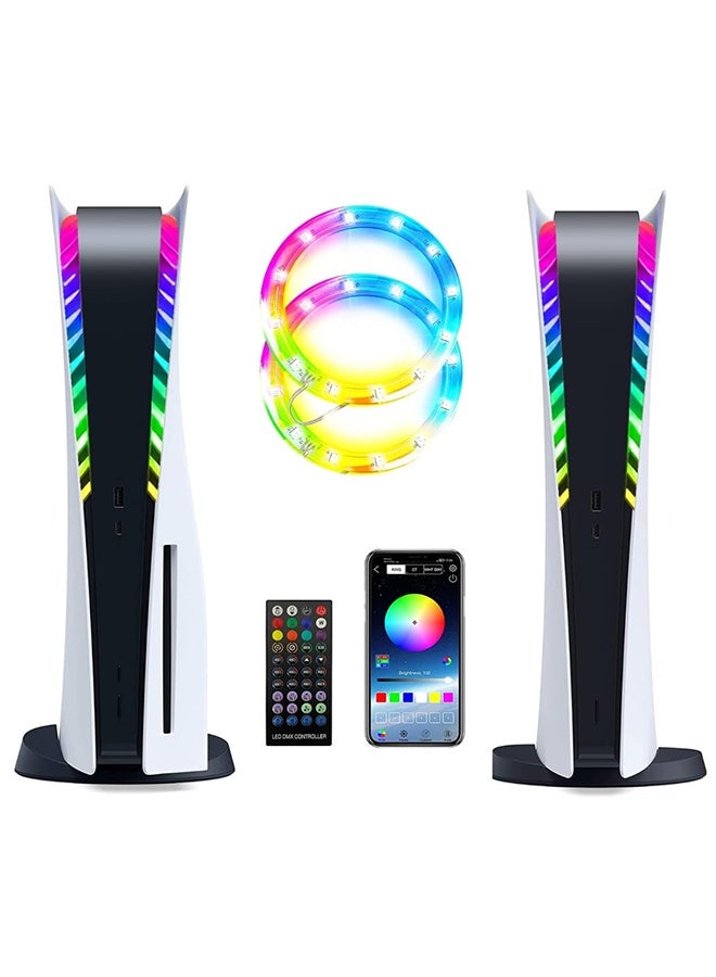 RGB LED Light Strip for PS5 Accessories, Music Sync with 8 Colors 400+ Lighting Effects, DIY Decoration for PS5 Assecories Control Methods (USB/APP/IR Remote) - Image 1