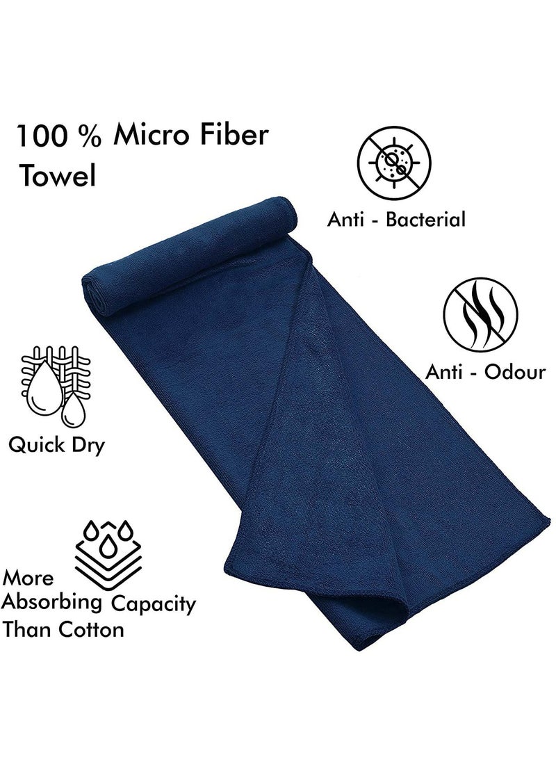 Fabienne - 2-Piece Microfiber Bath Towel 70*140cm, Soft, Durable, Super Absorbent and Fast Drying, Navy Blue - Image 1