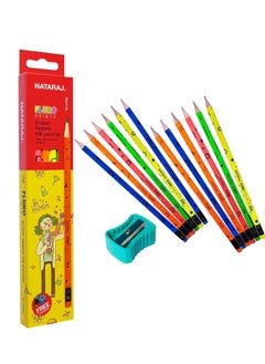 NATARAJ 3-Pack Flouro HB Graphite Pencils With Rubber Tip  - Image 4