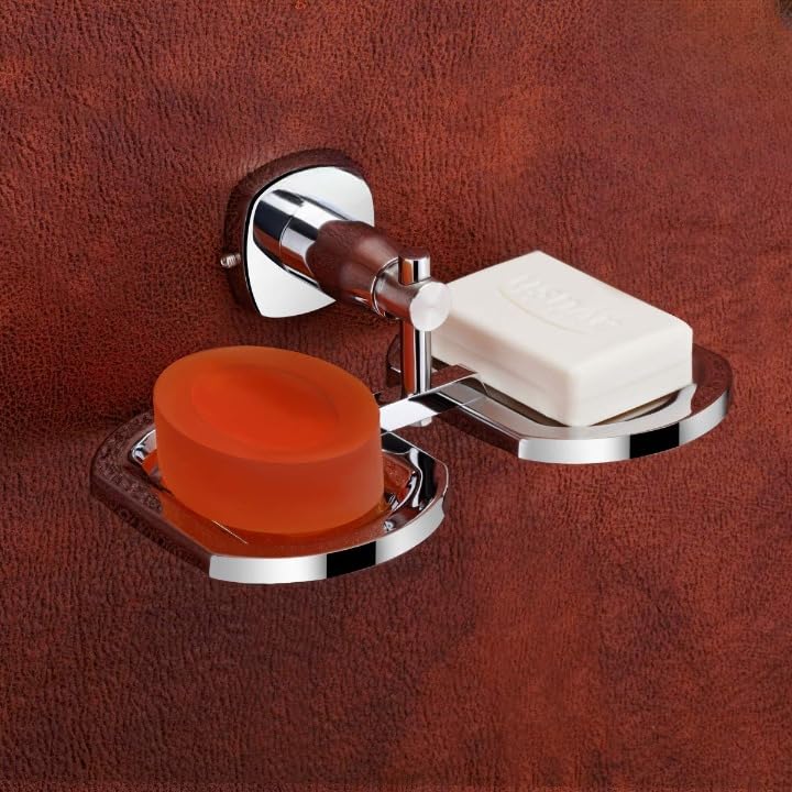 MVM Enterprise Double soap Holder for Bathroom Stainless Steel Round Shape Double Soap Dish Soap Case Soap Holder Soap Stand Corrosion Free Double Soap Holder with Chrome Finish (1 pcs) - Image 4