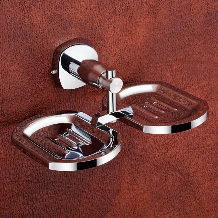MVM Enterprise Double soap Holder for Bathroom Stainless Steel Round Shape Double Soap Dish Soap Case Soap Holder Soap Stand Corrosion Free Double Soap Holder with Chrome Finish (1 pcs) - Image 5